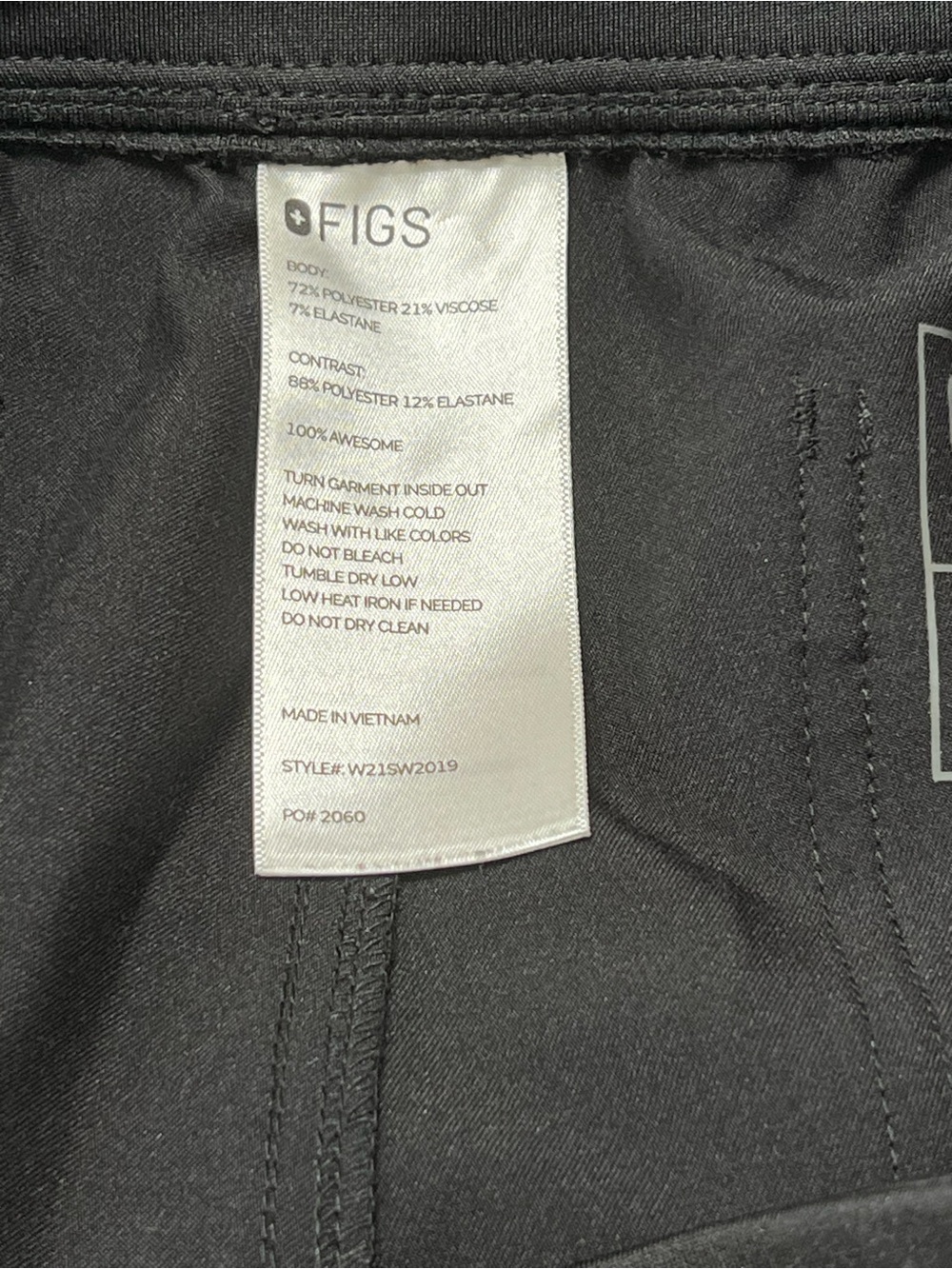 FIGS Yola High Rise Slim Scrub Pants Black Women’s Size Medium 30” Inseam - Picture 4 of 5